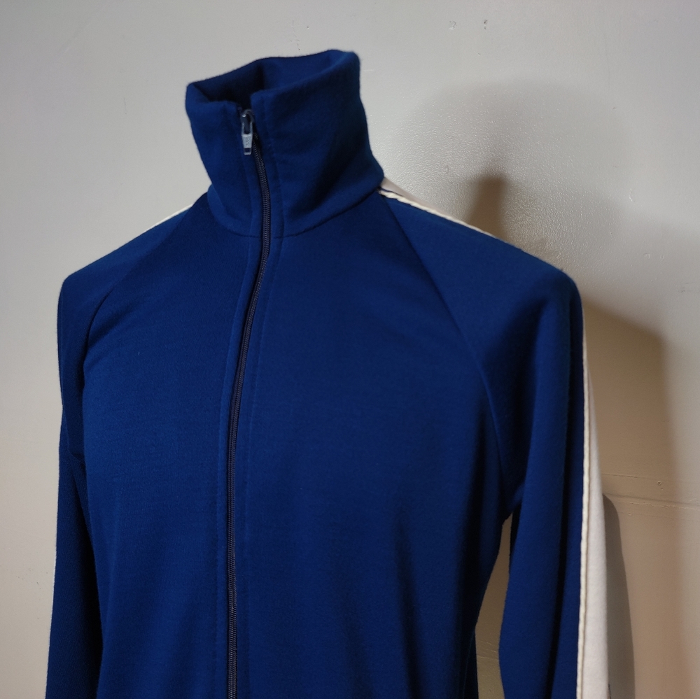 Vintage 80s Court Casual Acrylic Zip Front Track J